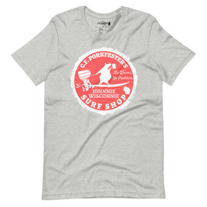 C.F. Porkfester's "Johnnie Wisconnie Surf Shop" Men's/Unisex T-Shirt