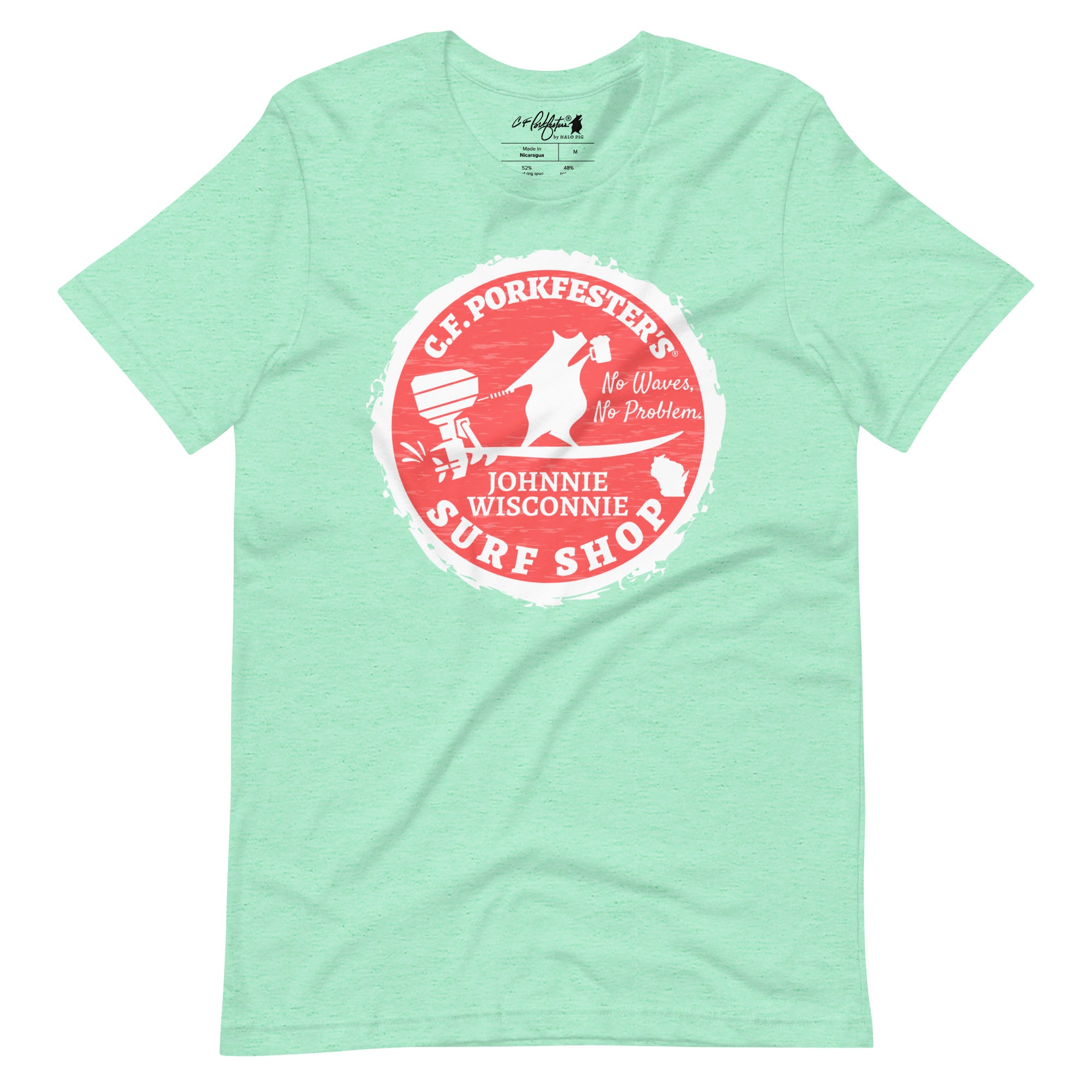 C.F. Porkfester's "Johnnie Wisconnie Surf Shop" Men's/Unisex T-Shirt